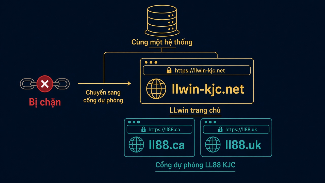 LLwin trang chủ llwin-kjc.net và cổng dự phòng LL88 KJC cùng trỏ về một hệ thống